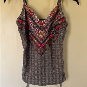 Prana Women's Camisole/swim top with Pink and Green Patterns XL